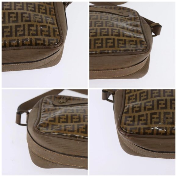 FENDI Zucchino Canvas Shoulder Bag Coated Canvas Beige Auth - Picture 16 of 16